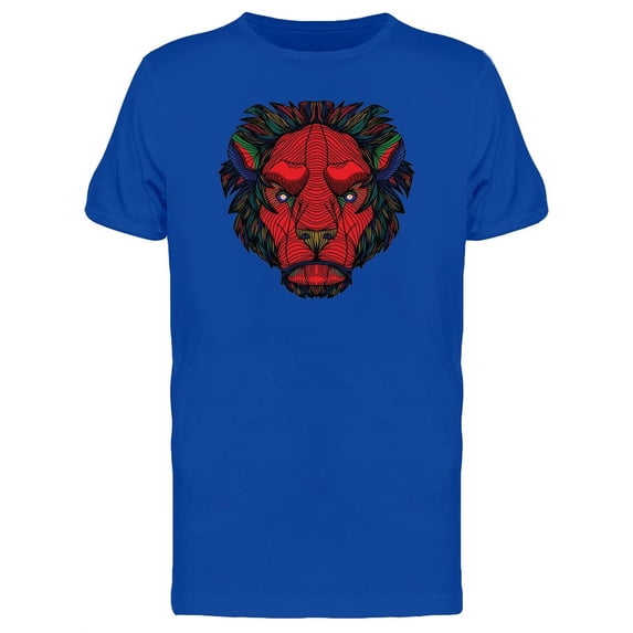 Red Lion Head T-Shirt Men -Image by Shutterstock, Male 4X-Large