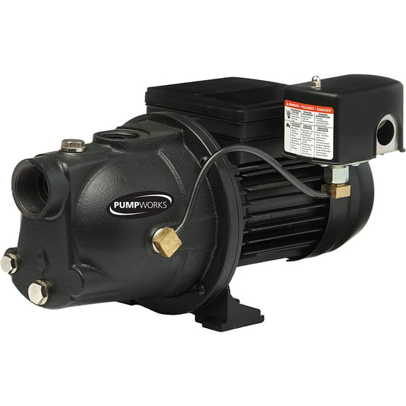 Red Lion PWJET50 Cast Iron Shallow Well Jet Pump Wells up to 25 Feet , Black , 0.5 HP - 97080501