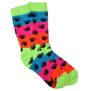 Red Lion Paw Prints Unisex Rainbow Crew Socks