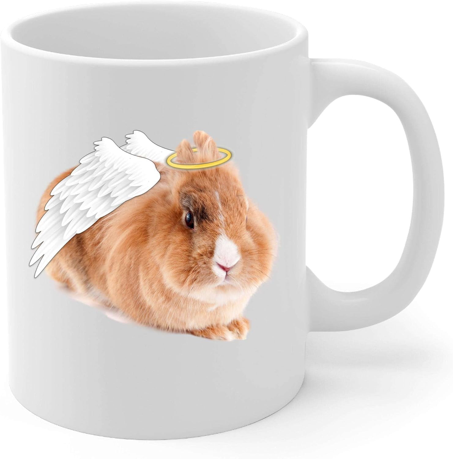 Red Lionhead Rabbit Angel Wings Memorial Coffee Mug Sympathy Gifts