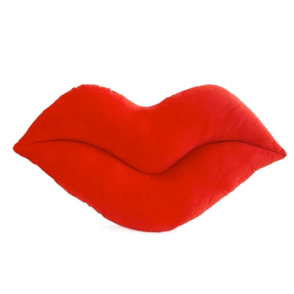 Red Lip Shape Throw Pillows Girls Toy Valentine's Day Gifts Soft Velvet Decorative Reversible Pillow Cushion for Bed Couch Office 21.7*11.8inch