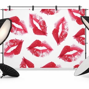 Red Lipprint Texture Photography Backdrop 7x5FT, Retro Abstract Kiss Photo Backdrops, Background for Photography Studio Photo Studio Background, Back Drop for Photoshoot