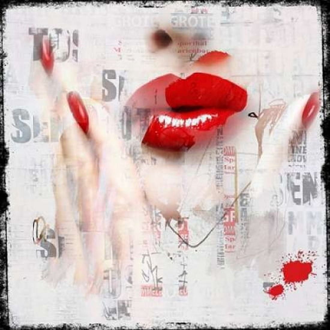 Red Lips Canvas Art - Micha Baker (24 x 24)