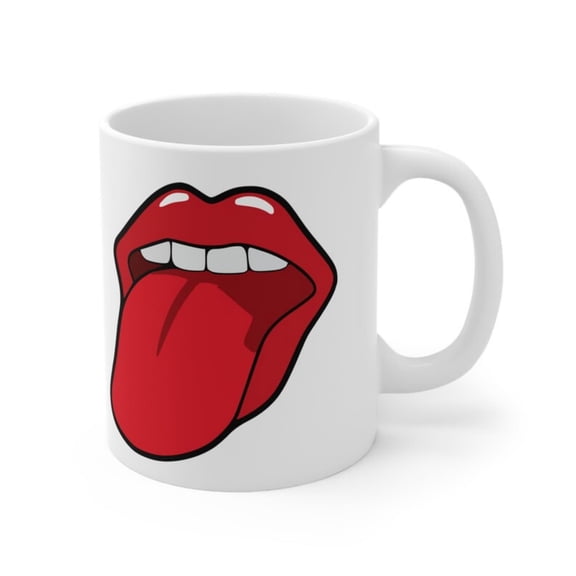 Red Lips Coffee Mug, Red Lips Mug, Wo Mug, Lips Mug, Wo Coffee Mug, Ceramic Mug oz.