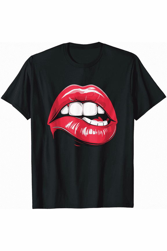 Red Lips Cool Halloween Vampire Female T-Shirt