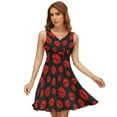 thumbnail image 1 of Red Lips Dress Fashion Beach Long Dresses Female Party Printed Sundress, 1 of 7