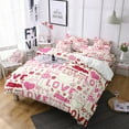 thumbnail image 1 of Red Lips Duvet Cover Love Theme Adult Couple Polyester with Zipper Ties King Size Sexy for Women Men Bedroom rations, 1 of 5