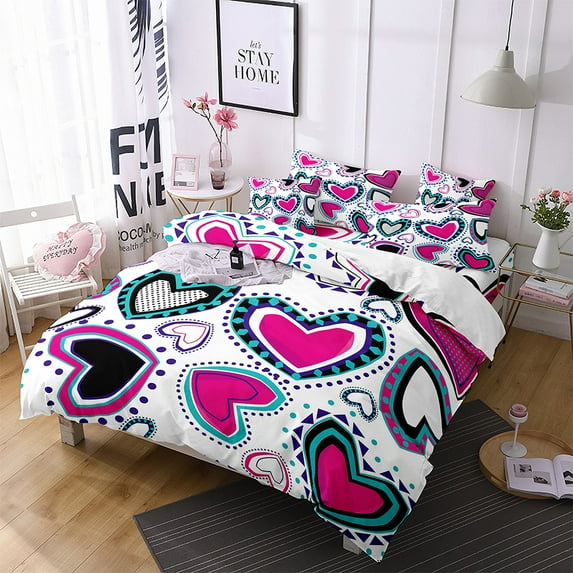 Red Lips Duvet Cover Love Theme Adult Couple Polyester with Zipper Ties King Size Sexy for Women Men Bedroom rations
