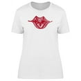 thumbnail image 1 of Red Lips In Red Ink T-Shirt Women -Image by Shutterstock, Female XX-Large, 1 of 2