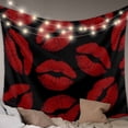 thumbnail image 1 of Red Lips Large Tapestry for Bedroom Wall Hanging Tapestry, Modern Abstract Romantic Texture Aesthetic Ceiling Backdrop Tapestries Poster Blanket Wall Decor for Teens Room Living Room Dorm 85" x 90", 1 of 8