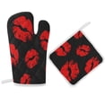thumbnail image 1 of Red Lips Oven Gloves And Pots Stand Set Oven Gloves And Pot Racks Pot Racks And Oven Gloves Set, 1 of 9