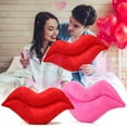 thumbnail image 1 of Red Lips Plush Pillow - Soft Lip-Shaped Cushion, Office Desk Pillow Doll, Home Decor for Living Room/Bedroom/Sofa, Huggable Plush Toy for Adults, Perfect for Valentine’s Day gift, 20.86in, A, 1 of 4