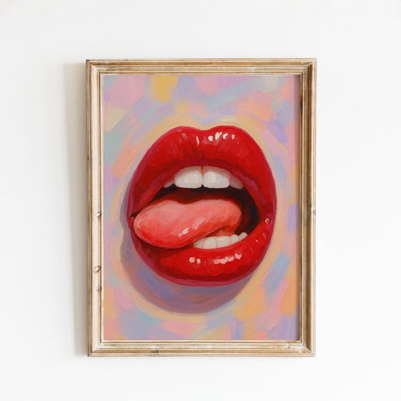 Red Lips Pop Art – Bold Modern Wall Decor Unframed Paper Print