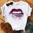 Red Lips Printed T Shirt Harajuku Short Sleeves T Shirt Women Lip Funny