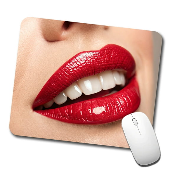 Red Lips Smile Mouse Pad Low Profile Gaming Mat