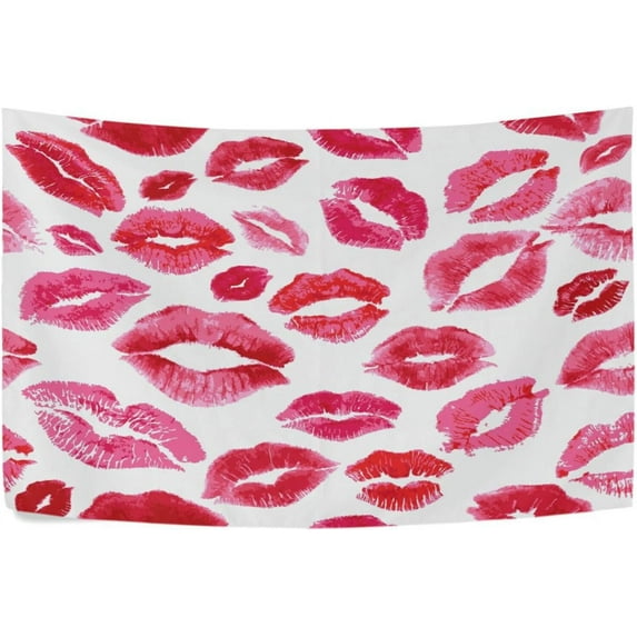 Red Lips Tapestry Wall Hanging Tapestries Happy Colorful Hippie Psychedelic Art Polyester Carpet Wall Decorative for Living Room Bedroom 60x51inch