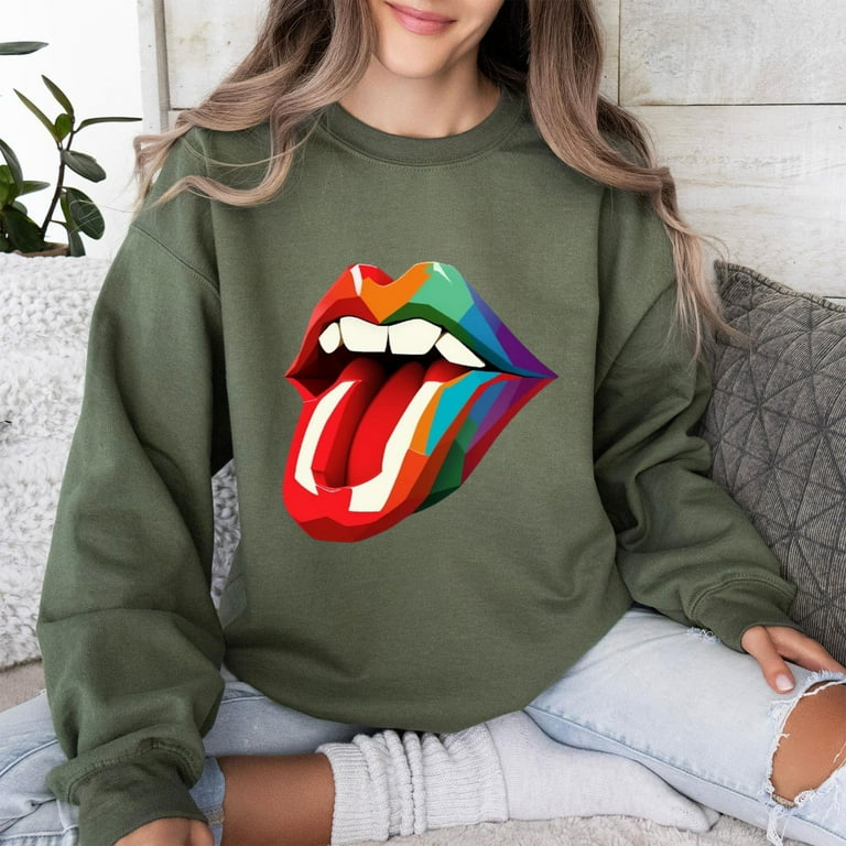 Tongue out sweatshirt hotsell
