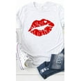 thumbnail image 1 of Red Lips Valentines Graphic Tee T-Shirt PLUS, 1 of 5