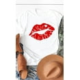 thumbnail image 1 of Red Lips Valentines Graphic Tee T-Shirt PLUS, 1 of 5