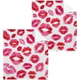 thumbnail image 1 of Red Lips Washcloth 12x12in Set, 6 Pack Absorbent Cotton Towel Square Kitchen Dishes Towels, Soft Cleaning Face Hand Towel Fast Drying, 1 of 7