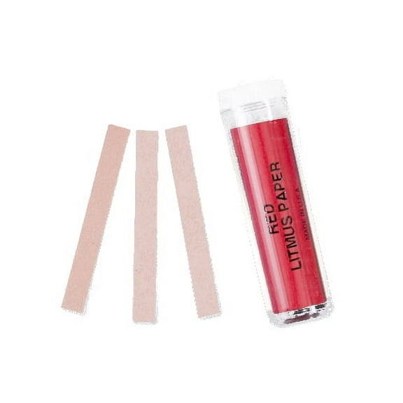 Red Litmus pH Test Paper Base Indicator 100 strips pH 6.8 - 8.1