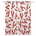 thumbnail image 1 of Red Lobster Blackout Curtains for Bedroom Living Room Darkening Curtains 90 Inch Summer Ocean Animal Minimalist Art Black Out Window Curtain Privacy Window Treatment Grommet Drapes 52"x90"x2, 1 of 9