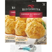 Red Lobster Cheddar Bay Biscuit Mix, 11.36 oz Boxes (Pack of 2) with By The Cup Metal Measuring Spoons