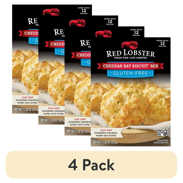 (4 pack) Red Lobster Cheddar Bay Biscuit Mix, GlutenFree, 11.36 oz Box