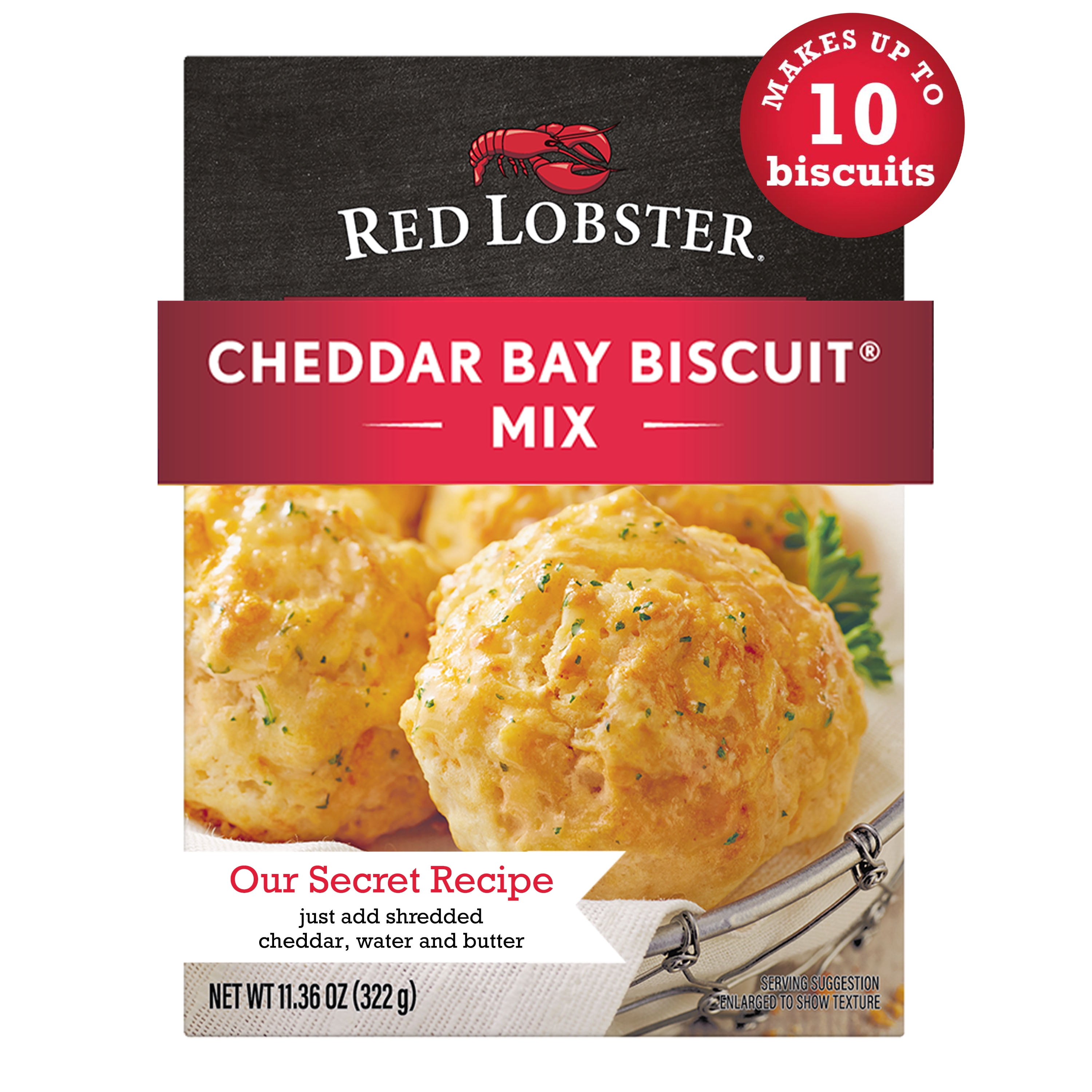 Red Lobster Cheddar Bay Biscuit Mix, Garlic Herb Seasoning Included, Cheddar Biscuit Mix, 11.36 Oz Box