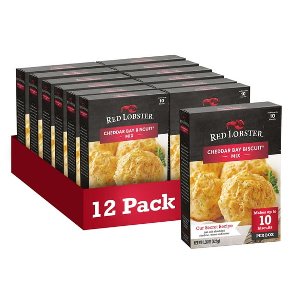 Red Lobster Cheddar Bay GGA1 Biscuit Mix, Garlic Herb Seasoning Included, Cheddar Biscuit Mix, 11.36 Oz Box (Pack of 12)