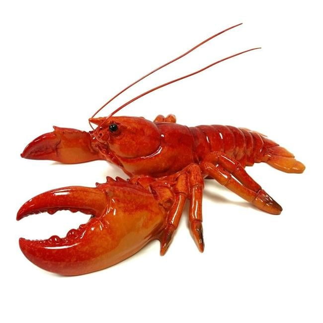 Vibrant Red Resin Lobster Coastal Figurine
