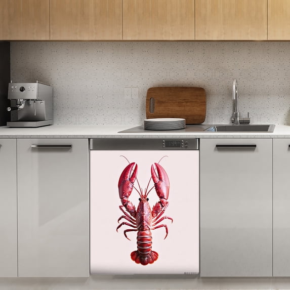 Red Lobster Graphic Dishwasher Magnet Cover Decorative Sticker for Home Cabinet Kitchen 23" x26"