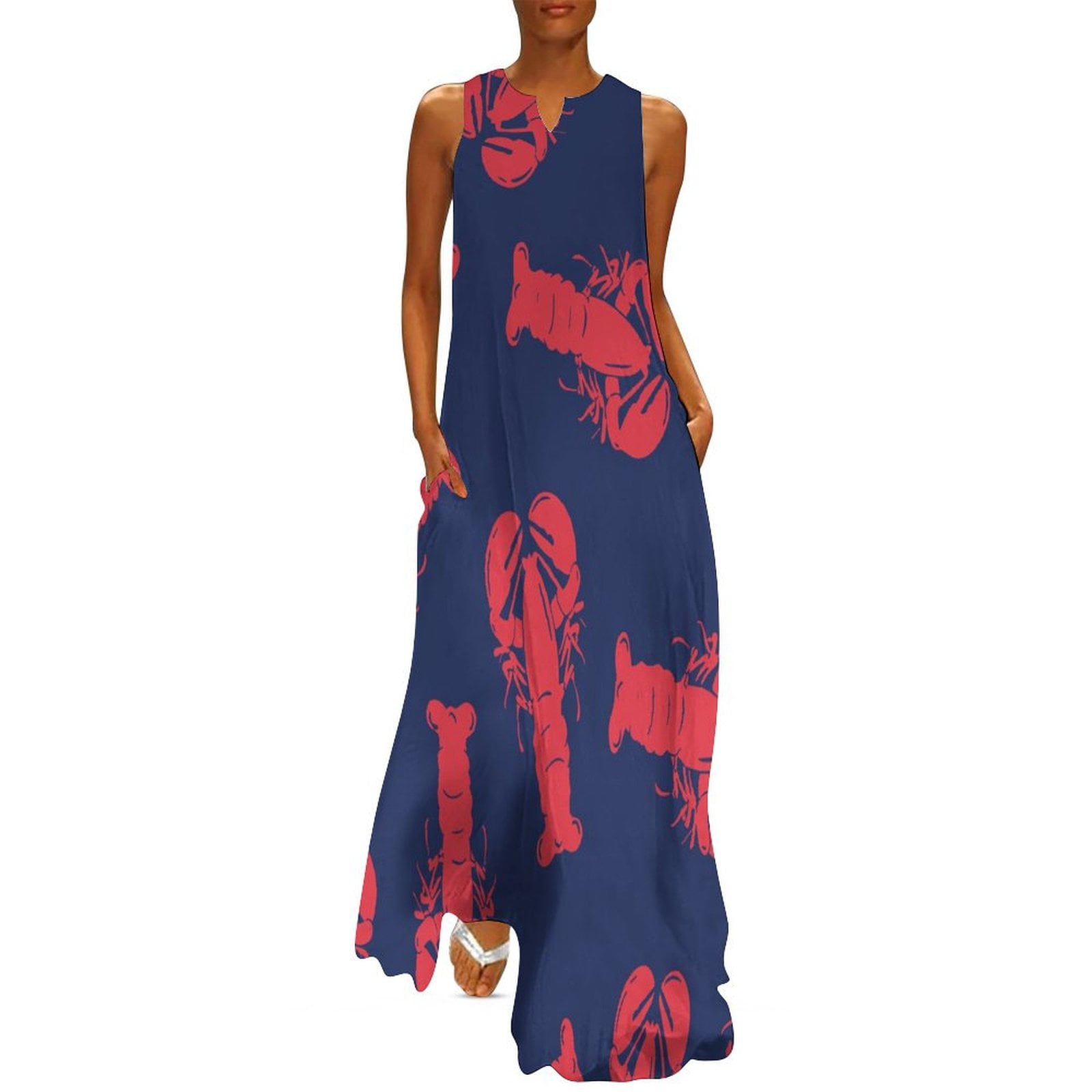 Lobster Luxe Sleeveless Summer Dress
