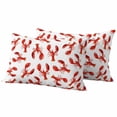 thumbnail image 1 of Red Lobster Outdoor Waterproof Pillow Covers, Summer Ocean Animal Minimalist Art Decorative Rectangle Throw Pillowcase Sofa Cushion Sham for Patio/Couch/Chair, 20"x12" 2 Pack, 1 of 8