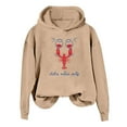 thumbnail image 1 of Red Lobster Sweatshirt Lobster Hoodies Long Steeve For Women Oversized Crewneck Pullover Cute Fall Sweatshirts Trendy (Khaki,Medium), 1 of 4