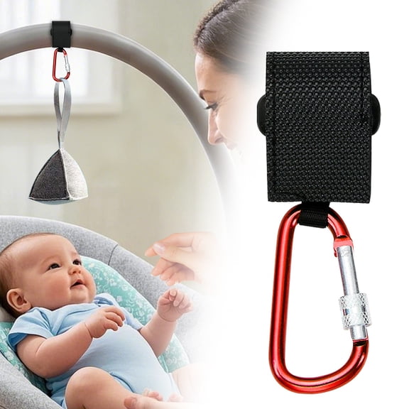 Red Locking Heavy Duty Carabiner Hook, Multi-Purpose Stroller Hanging Clip for Bags and Daily Use