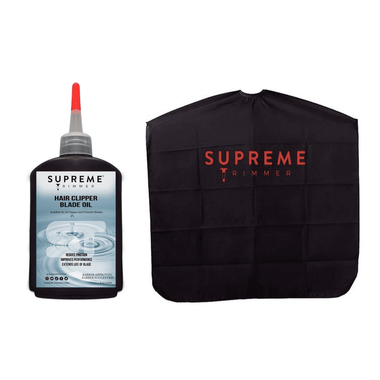 BARBER CAPE By Supreme Trimmer Professional Hair Style Waterproof Cape,  Salon Barber or Home Use - Red Logo 