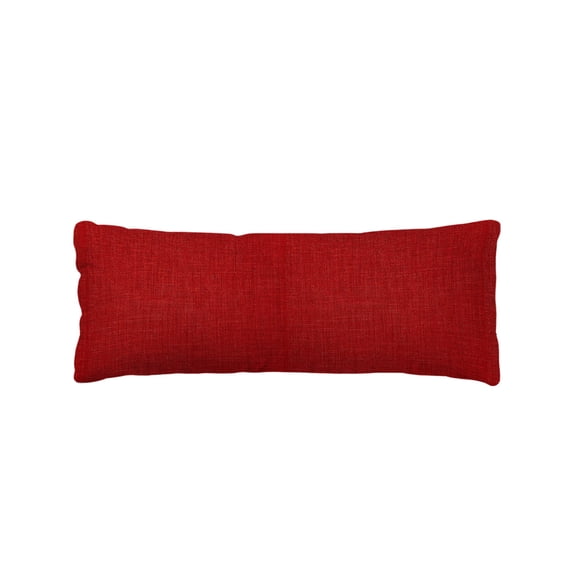 Red Long Body Pillow Cover 20x60 Inch, Farmhouse Burlap Solid Red Color Modern Linen Texture Decorative Pillowcase with Zipper, Microfiber Pillow Protector, Soft Breathable Long Pillowcases for Women