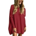thumbnail image 1 of Red Long Sweaters Oversized T Shirts For Women Tunic Tops To Wear With Leggings Long Sleeve Fall Sweaters Dressy Tunic Sweaters Sweaters For Women, 1 of 7