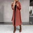 thumbnail image 1 of Luowei Winter Thermal Christmas Coat, Red Long Sleeve Christmas Coat, Women's Faux Wool Coat Blouse Thin Coat Trench Long Jacket Ladies Slim Long Belt Elegant Overcoat Outwear, 3XL, 1 of 7