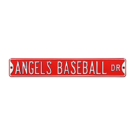 Red Los Angeles Angels 6" x 36" Angels Baseball Steel Ave Sign Wall Art