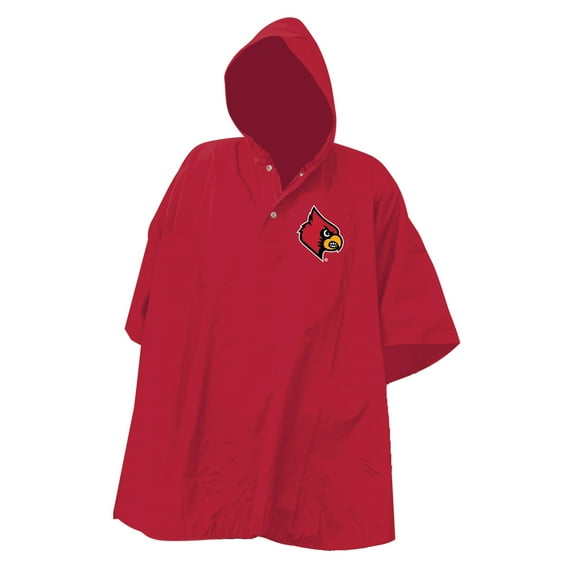Red Louisville Cardinals Deluxe Adult Stadium Quarter-Snap-Rain Poncho