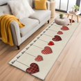 thumbnail image 1 of Red Love 2'x6' Runner Rugs for Hallway Kitchen Bedside Non Slip Washable, Valentine's Day Heart Red Plaid Beige Entryway Rug Runners with Rubber Backing, Long Carpet Runner for Laundry Room, 1 of 8