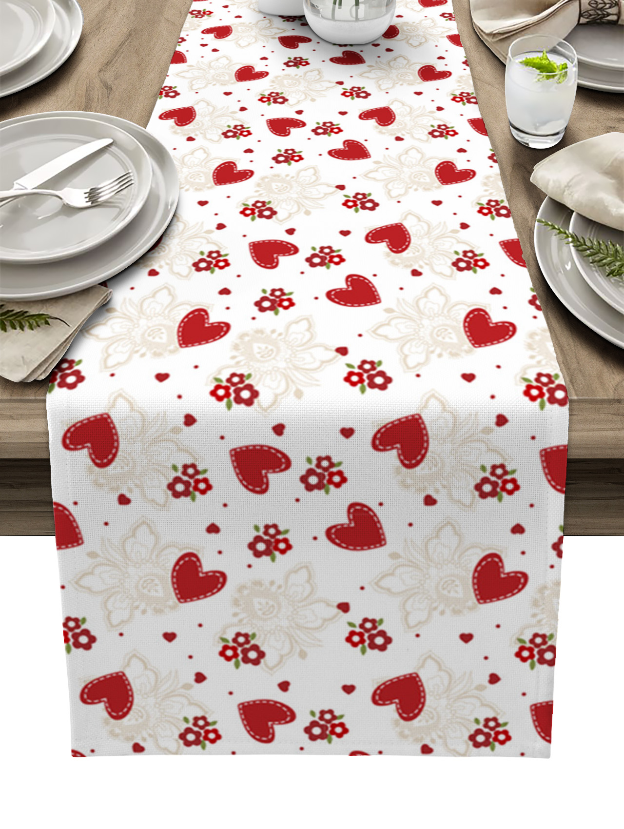 Red Pattern Table Runner Red Love Flower Pattern Table Runner Luxury Hotel Wedding r Table Cover ...