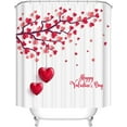 thumbnail image 1 of Red Love Heart Tree Bathroom Decor Valentine''s Day Shower Curtain Waterproof Fabric Polyester Set with Hooks (72''''Wx72''''H), 1 of 5