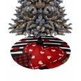 thumbnail image 1 of Red Love Heart Valentine's Day Christmas Tree Skirt 36 Inches Large Christmas Skirt Tree, Black Striped Tree Skirt Christmas Decorations for Fireplace Party Holidays Indoor Outdoor, 1 of 7