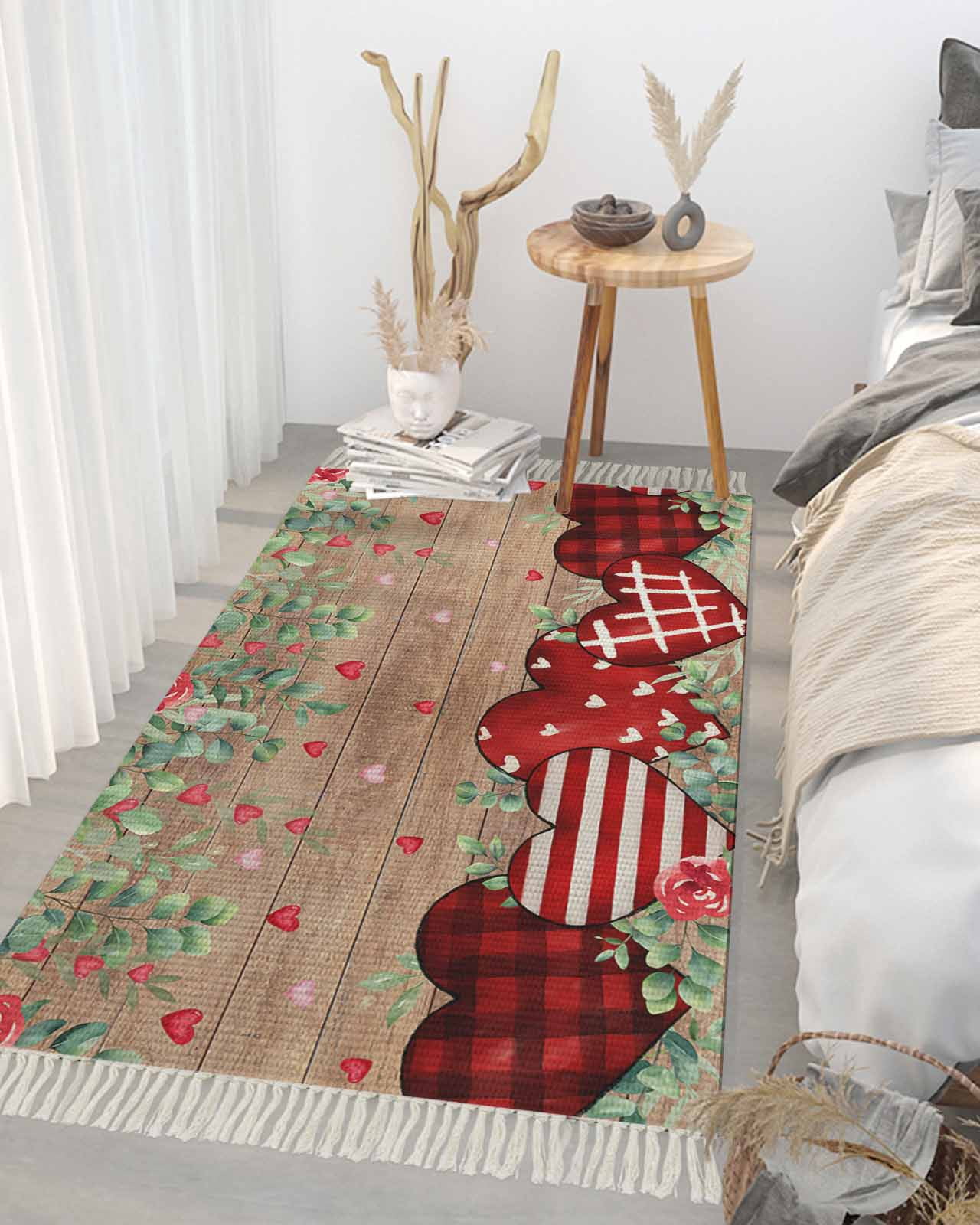 Heart Runner Rug Red Love Heart Valentine's Day Runner Rug for Hallway Washable Runner ...