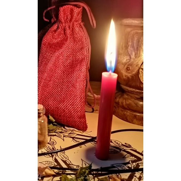 Red Love Romance Pack of 12 Wicca Occult Witch Ritual Spell Chime Candles