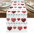 thumbnail image 1 of Red Love Table Runner - 70 Inch Long, Kitchen Dining Table Runner Dresser Scarves, Valentine's Day Heart Red Plaid Minimalist Farmhouse Decor for Coffee Tables Wedding Party Banquet, 1 of 8