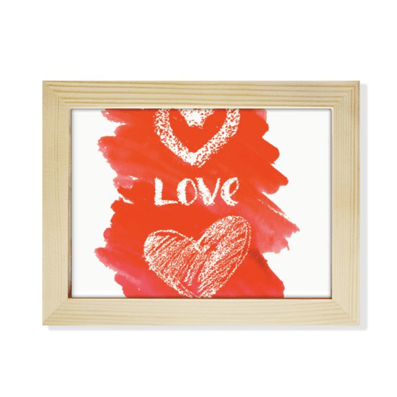 Red Love You Heart Quote Handwrite Desktop Photo Frame Picture Art Decoration Painting 6x8 inch